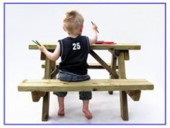 water Mark Artistiek Picknicktafel kind Douglas hout | Duurzame kinder picknicktafel